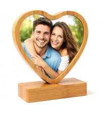 Снимка Върху Бамбуково Сърце – Персонализиран Фото Панел Снимка Върху Бамбуково Сърце – Персонализиран Фото Панел