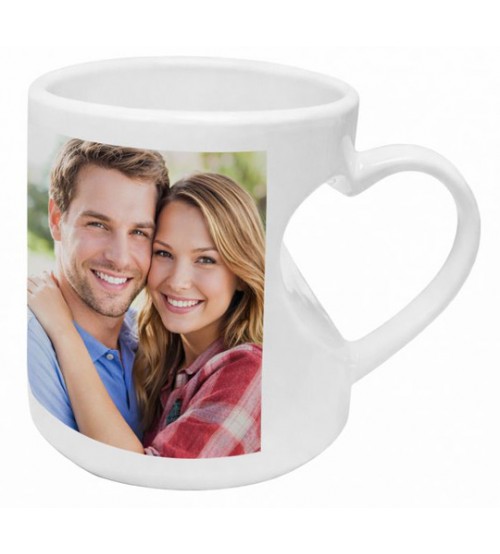 Чаша със снимка и дръжка сърце