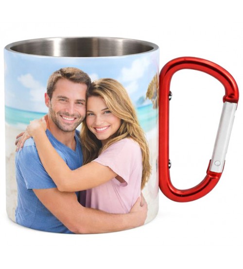 Метално канче със снимка и карабинер дръжка