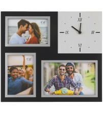 Стилна Фоторамка с Часовник – 3 Снимки