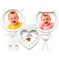 Детска Фото Рамка С Часовник Love За 2 Снимки