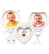 Детска Фото Рамка С Часовник Love За 2 Снимки