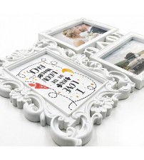 Фото Рамка Love За 3 Снимки – Бял Орнаментен Дизайн