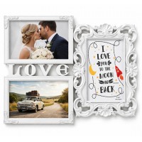 Фото Рамка Love За 3 Снимки – Бял Орнаментен Дизайн Фото Рамка Love За 3 Снимки – Бял Орнаментен Дизайн