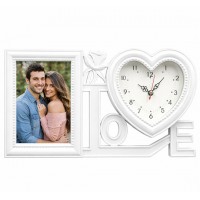 Фото Рамка С Часовник Love За 1 Снимка – Романтичен Подарък