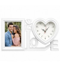 Фото Рамка С Часовник Love За 1 Снимка – Романтичен Подарък
