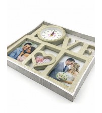 Фото Рамка С Часовник Love За 3 Снимки – Рустик Дизайн