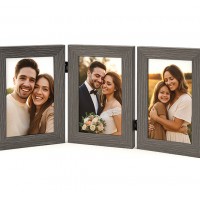 Тройна Фото Рамка Графитно Сиво 13×18 см