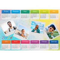 Еднолистен Календар с 4 Снимки - Колаж