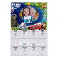 Детски фото календар 2027 с лична снимка и колички | FotoPodarak.com