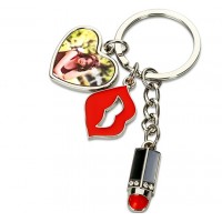 Ключодържател със снимка – Червило, устни и сърце