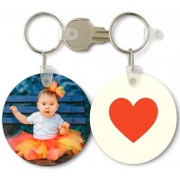 Кръгъл Ключодържател със Снимка – Лице и Гръб