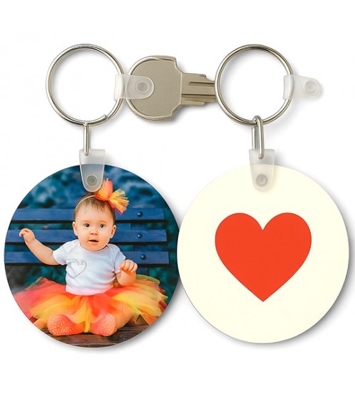 Кръгъл Ключодържател със Снимка – Лице и Гръб