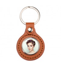 Кожен Кръгъл Ключодържател Със Снимка Кожен Кръгъл Ключодържател Със Снимка