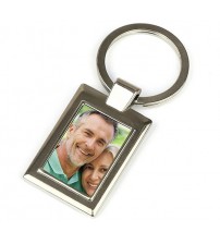 Метален ключодържател със снимка – луксозен правоъгълен модел