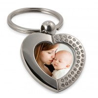Метален Ключодържател Сърце със Снимка – Луксозен Подарък Метален Ключодържател Сърце със Снимка – Луксозен Подарък