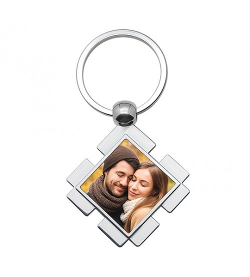 Метален Ключодържател със Снимка - Диамант