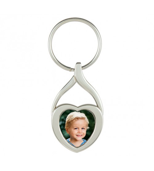Метален Ключодържател Сърце Със Снимка По Избор