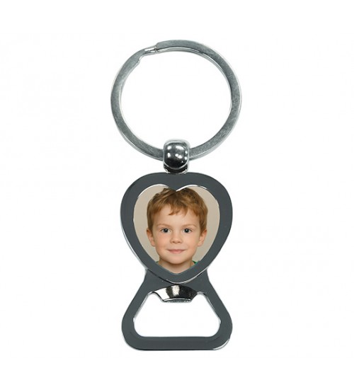 Метален Ключодържател Отварачка Сърце Със Снимка
