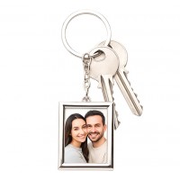 Правоъгълен Метален Ключодържател Със Снимка По Избор Правоъгълен Метален Ключодържател Със Снимка По Избор