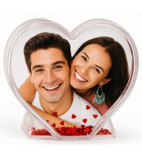 Сърцевидно Преспапие със Снимка и Надпис Сърцевидно Преспапие със Снимка и Надпис