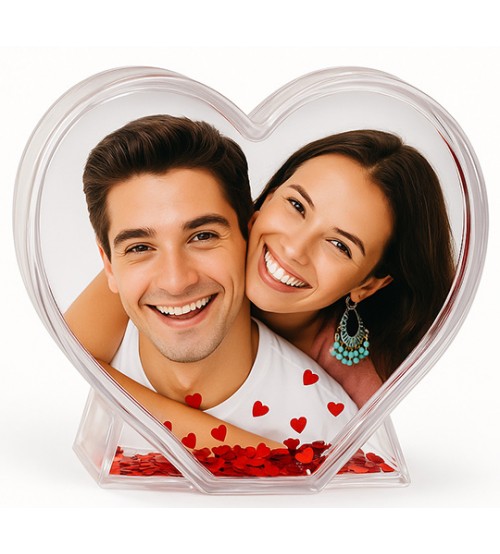 Сърцевидно Преспапие със Снимка и Надпис