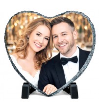 Фото камък сърце със снимка