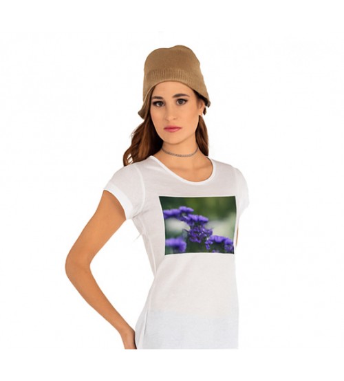 Бяла Дамска Тениска със Снимка