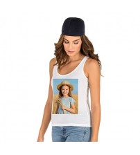 Бял Дамски Потник със Снимка Бял Дамски Потник със Снимка