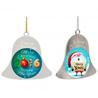 Коледна метална камбанка със снимка – Merry Christmas