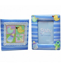 Бебешки Фотоалбум И Рамка За Снимка Комплект Син
