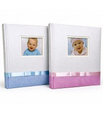 Бебешки Фото Албум С Прозорец Син И Розов За 200 Снимки 22 Х 22 См