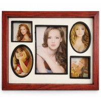 Дървена Фото Рамка Колаж С 5 Снимки – Светло и Тъмно Дърво Дървена Фото Рамка Колаж С 5 Снимки – Светло и Тъмно Дърво