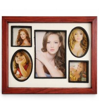 Дървена Фото Рамка Колаж С 5 Снимки – Светло и Тъмно Дърво Дървена Фото Рамка Колаж С 5 Снимки – Светло и Тъмно Дърво