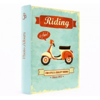 Фото Албум За 200 Снимки 10x15 См С Ретро Скутер Дизайн Riding