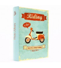 Фото Албум За 200 Снимки 10x15 См С Ретро Скутер Дизайн Riding Фото Албум За 200 Снимки 10x15 См С Ретро Скутер Дизайн Riding