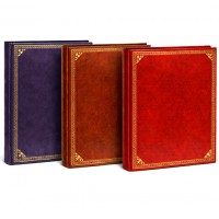 Фото Албум С Метални Скоби И Самозалепващи Листи 22x30.5 См – 20 Бели Листа – Кафяв / Бордо / Син