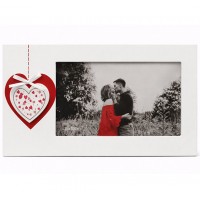Фото Рамка Със Сърце Хоризонтална За Снимка 10x15 См Бяла