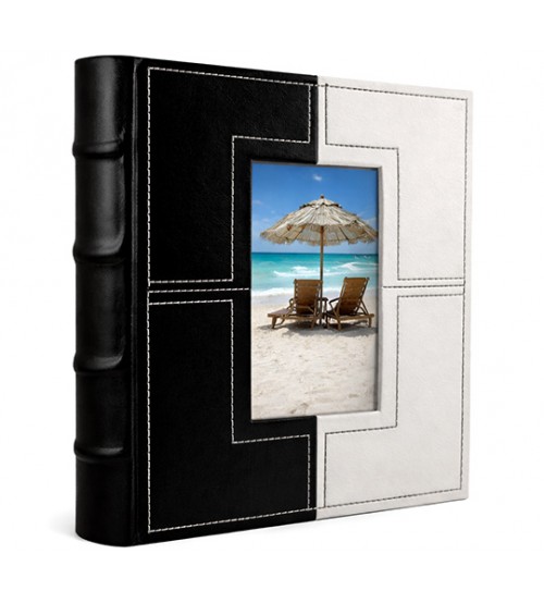 Луксозен Фото Албум Черно И Бяло С Прозорец За 200 Снимки 10 Х 15 См