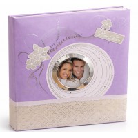 Луксозен Лилав Фото Албум С Прозорец За Снимка И Декоративен Дизайн