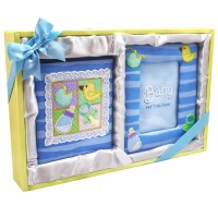 Бебешки Фотоалбум И Рамка За Снимка Комплект Син