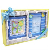 Бебешки Фотоалбум И Рамка За Снимка Комплект Син
