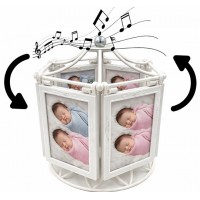 Въртяща Фото Рамка Карусел За 4 Снимки С Музикална Кутия
