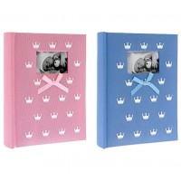 Бебешки Фото Албум С Корони Розов И Син За 100 Снимки 14x19 См
