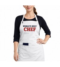 Бяла Престилка За Готвачи С Възможност За Надпис и Снимка 90x65 См С Джобове Бяла Престилка За Готвачи С Възможност За Надпис и Снимка 90x65 См С Джобове