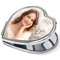 Огледалце със снимка – метално сърце Огледалце със снимка – метално сърце