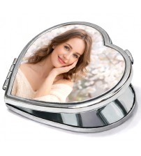 Огледалце със снимка – метално сърце